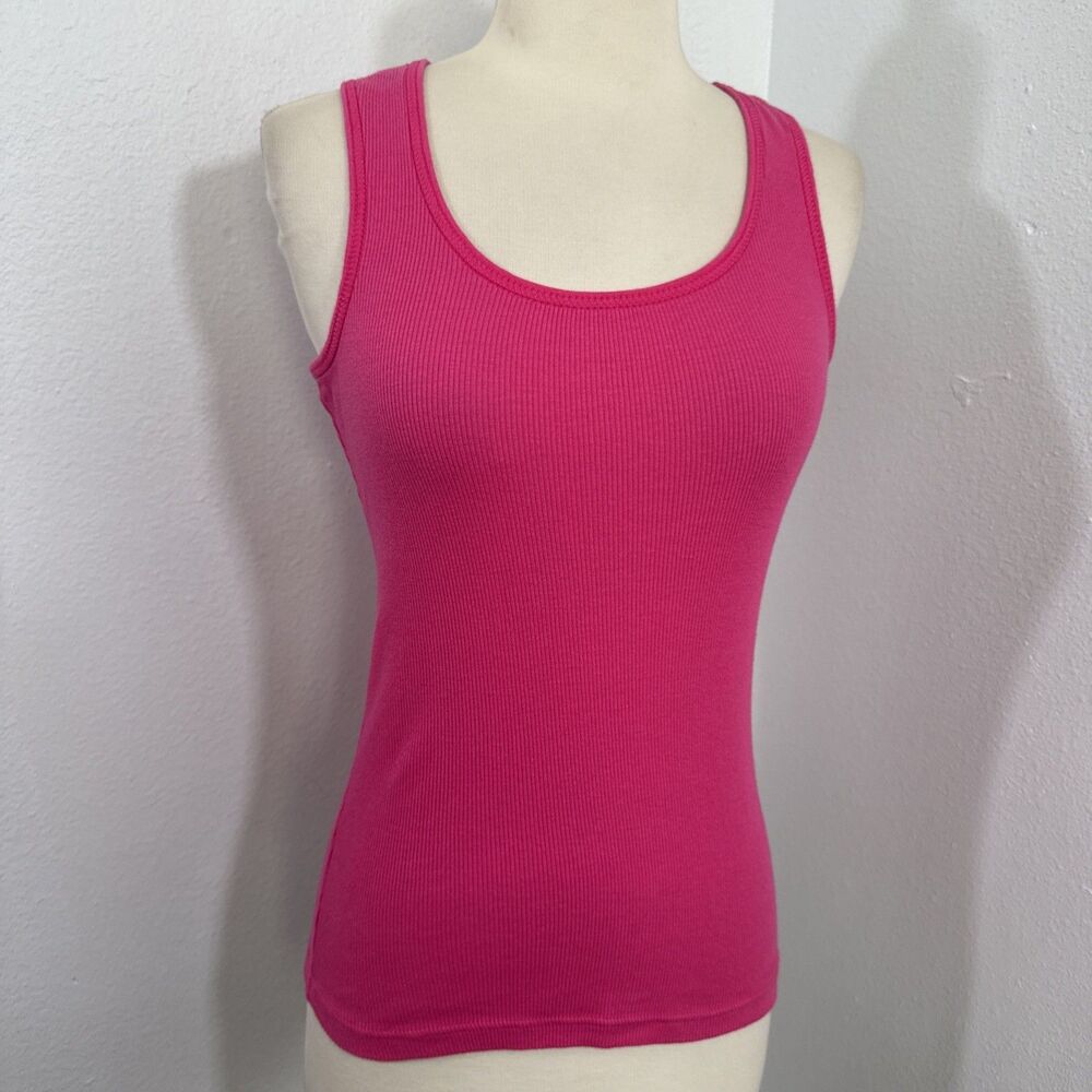 Mila Max Cyrus Azria Tank Top Womens L Pink Sleeveless Bella Swan Barbiecore Y2K
